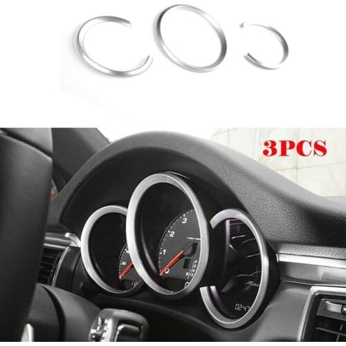 Silver Interior Front Dashboard Edge Instrument Panel Trim Cover 3Pcs for-Porsche 718 Boxster Cayman 2013-2018