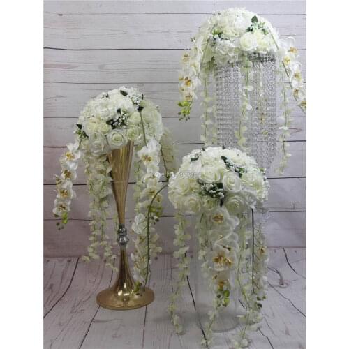 SPR New!! wedding road lead flowers dahlia Rose flowers flower candlestick table centerpiece flower decoratio Free shipping