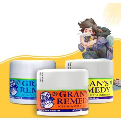 NewZealand Grans Remedy Original Cooling Scented Foot Odour Control Powder Smelly Feet FOOTWEAR Treatment Fresh shoes smelling