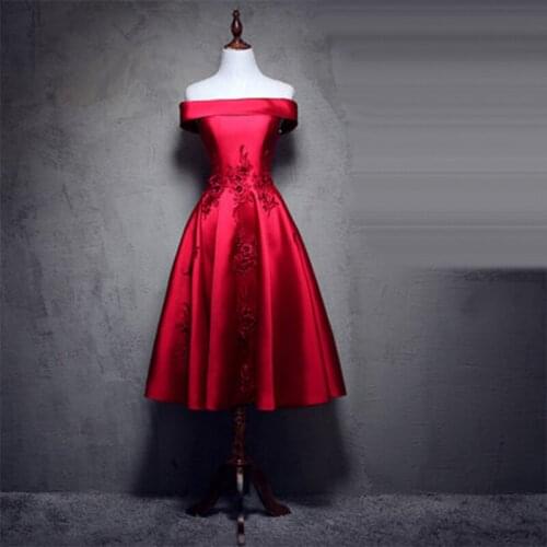 Vintage Burgundy Prom Dress Its Yiiya BR1244 Sexy Off The Shoulder Prom Elegant Dresses Embroidery Lace Vestidos De Fiesta