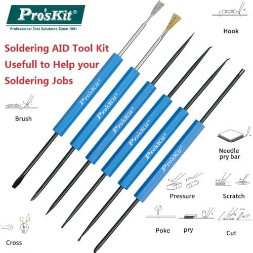 ProsKit Solder Aid Tools Help Soldering Tweezer Auxiliary Assist Tools Soldering Iron Soldering work Kit DP-3616