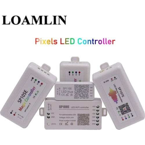 WS2811 WS2812B SK6812 LED Pixels Strip Light Controller WIFI SP501E SP108E Music SP107E SP601E Bluetooth SP105E SP110E DC5V-24V