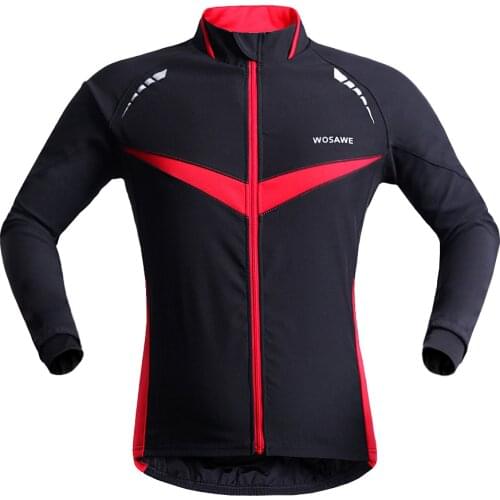 WOSAWE Winter Cycling Jackets Men Thermal Fleece Windproof Skiing MTB Bike Jacket Water Repellet riding Coat Bike Cycle Clothing