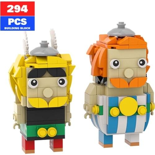 Asterixing&Obelixed Brickheadz Set Building Blocks MOC-16306 Anime Figures Model Doll Bricks Toys for Children Education Toys