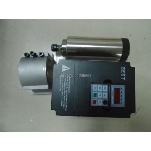 1.5KW Air-cooled Spindle Motor 24000rpm 220V 5A 400Hz 0.91NM ER11 D80mm GDZ80-1.5F & 2.2KW VFD Inverter& Bracket