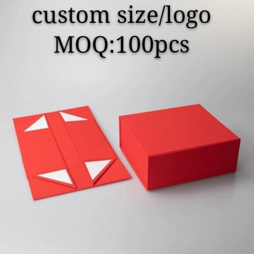 10Pcs/Lot custom logo size luxuy gift box custom luxury foldable magnetic gift box packaging lined with silk,Gift Card Box