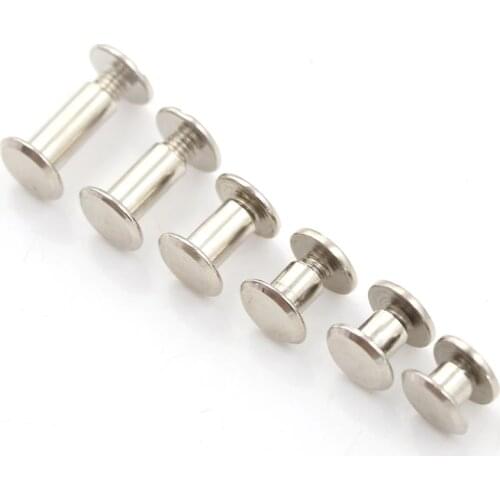 20PCS 6Sizes M5*12mm M5*10mm M5*8mm M5*6mm M5*5mm M5*4mm Nickel Binding Screws Nail Rivets For Bag Parts Accessories 5x6mm