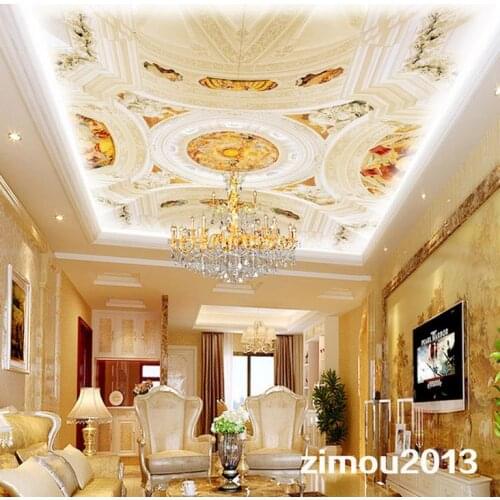 3d ceiling murals wallpaper Ceiling frescoes painted ceiling design wallpapers for living room