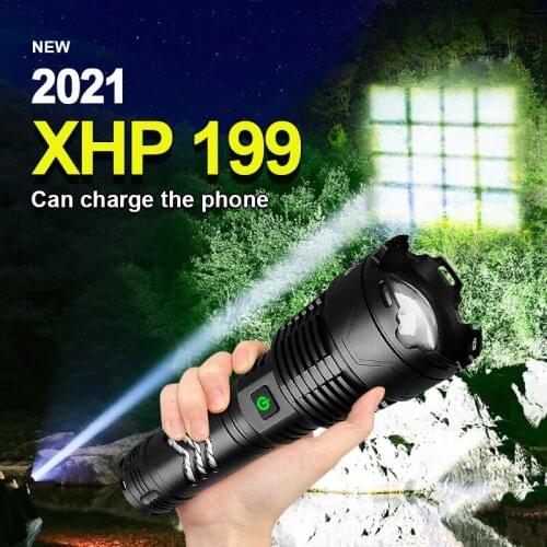 Free Shipping XHP199 High Power Flashlight Rechargeable 18650 Or 26650 USB LED Torch XHP50 Mini Lantern Hunt Camping Flash Light