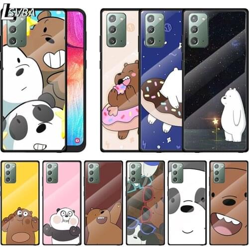 Hot Anime Cute Bear For Samsung A70 A50 A40 A30 Note 20 10 9 8 Ultra Lite Plus Tempered Glass Phone Case