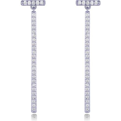 DEELAN Fashionable Simple Drop White Cubic Zirconia Earrings Classic Hanging Dangle Earrings For Women Party Jewelry Gift DLE174
