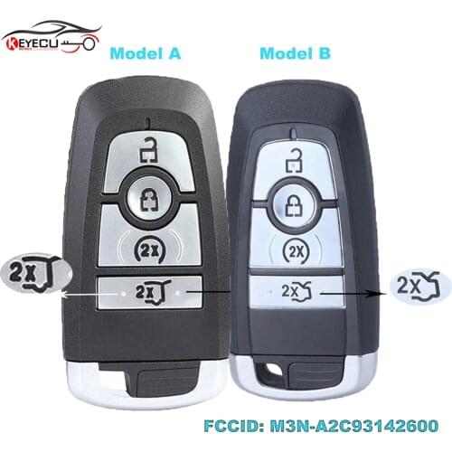 KEYECU M3N-A2C93142600 Smart Remote Key FOB 4 Button 434MHz/868Mhz for Ford Edge Explorer Mustang Ranger 2017 2018 2019 2020