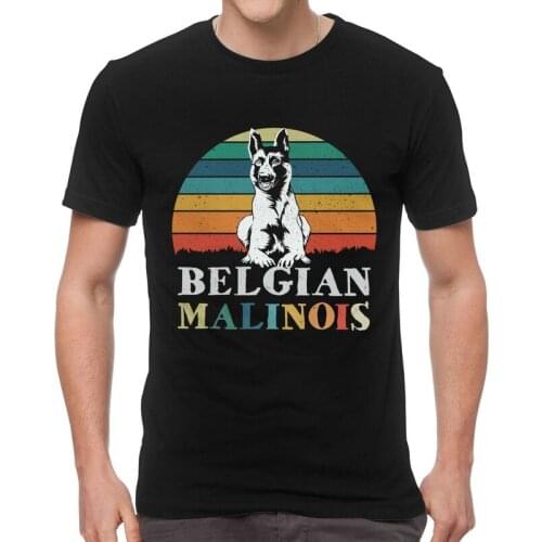Malinois Dog T-shirt Men Streetwear T Shirt Short Sleeve Vintage Belgian Shepherd Mechelaar Animal Tshirt Cotton Tee Top Clothes