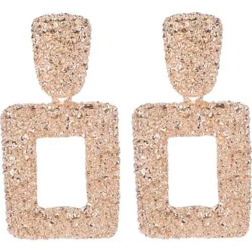 Geometric Square Exaggerated Vintage Retro Boho Golden Rose Gold Abrazine Alloy Dangle Earrings Drop Earrings For Women Jewelry