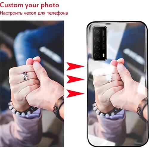 Customized DIY Phone Case Huawei P smart 2021 Tempered Glass Cover Huawei Y7a Custom Photo name Cases PPA-LX2 6.67" Enjoy 20 SE
