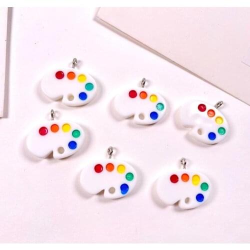 24*17mm 10pcs resin palette charms very cute pendant Key chain necklace decoration earring DIY