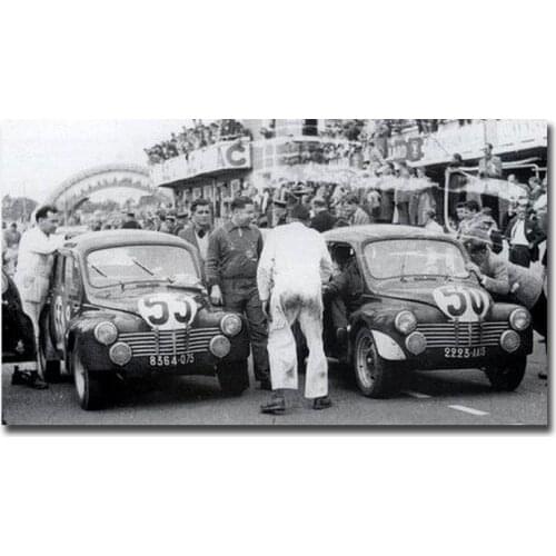 Le Mans 1951 Three 4 Cv On Canvas Print Nordic Wall Art Picture For Living Room Home Decoration