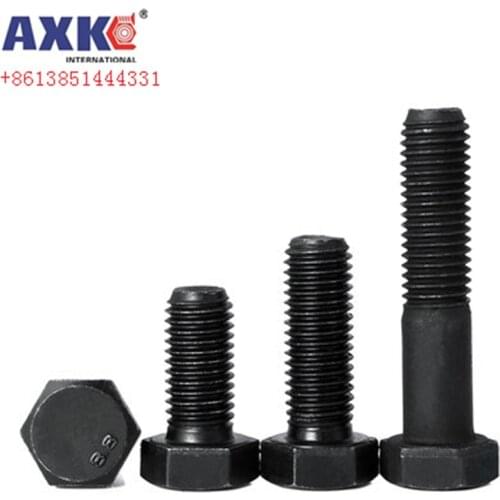 1/10pcs M6 M8 M10 M12 M14 M16 Black Grade 12.9 Alloy Steel Metric Thread GB5783 DIN933 External Hex Hexagon Head Cap Screw Bolt