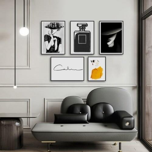 Fashion Posters Print Sexy Lady Wall Art Cover Magazine Canvas Painting Perfume Home Decoration Girls Room Wall Pictures