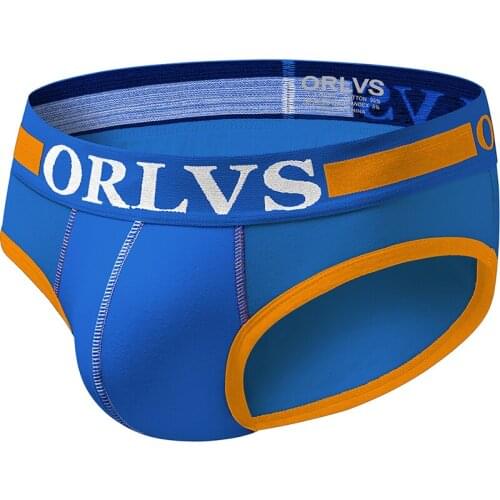 2020 ORLVS Brand Men sexy underwear boys new letter print striped cotton triangle underwear shorts raised pockets underwear OR69
