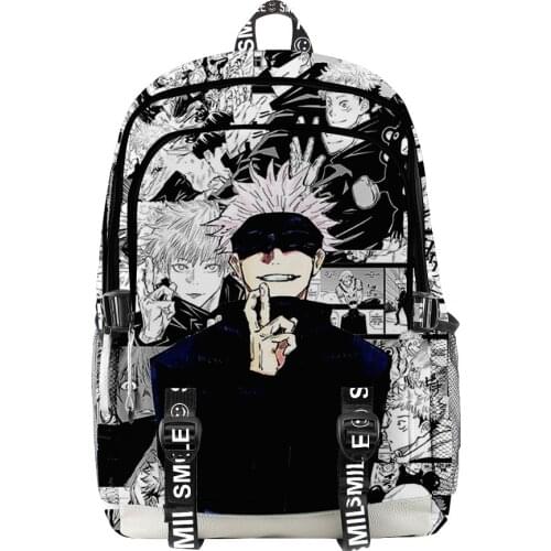 2021 3D Jujutsu Kaisen Men Women Backpack Oxford School Bag Hip hop Style Teenager Girl Child Bag Travel Backpack
