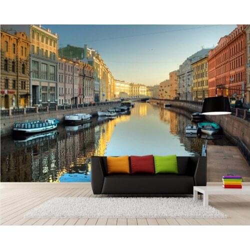3d room wallpaper custom mural European town canal scenery decoration painting 3d wall murals wallpaper for walls 3 d