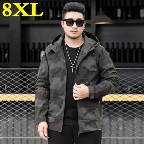 2020 NEW Youth spring and autumn big Plus size 8XL 7XL 6XL 5XL 4XL Camouflage Jacket Men Hoodie Jacket High Quality