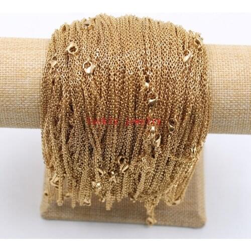 Wholesale 20pcs Lot Stainless Steel Gold 2.0mm 18.6'' joint Oval Link-Chain Necklace on sale