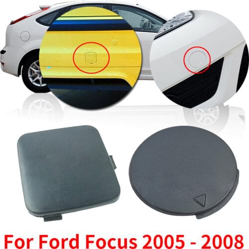 CAPQX Front + Rear Bumper Tow Hook Cover Cap For Ford Focus 2005 2006 2007 2008 Hatchback or Sedan