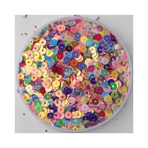 50g 4mm Flat Round Loose Sequins Paillettes Sewing DIY Accessories PVC Crafts Golden Brilliant Mix Shining Colors Confetti