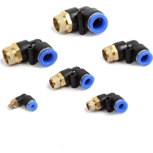 Pneumatic 4mm to 12mm Male Thread 90 Degree Elbow Pipe Quick Fittings
