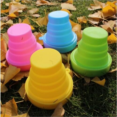 Portable silicone folding cup high temperature outdoor sports environmental protection glass telescopic cup at 8854