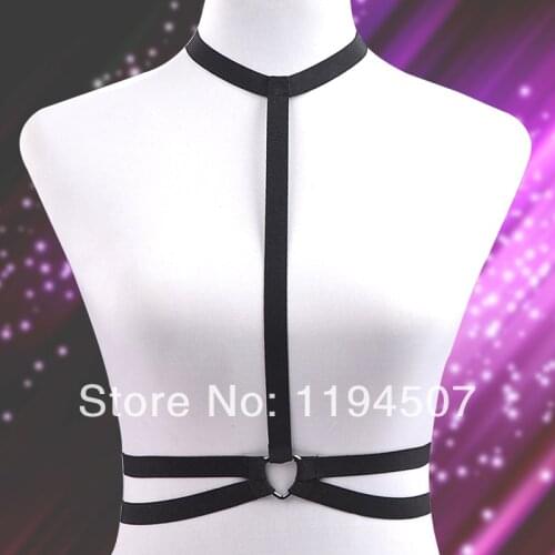Fashion harness Wedding Garter belt sexy punk goth Harajuku exotic crop topFull Body Harness Cage free shipping bondage witchy