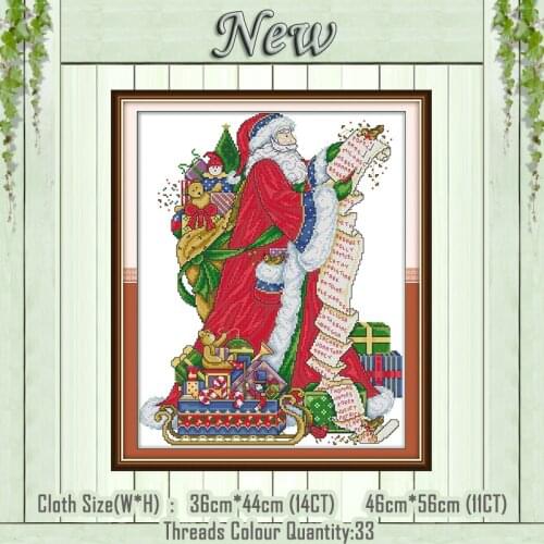 Santa Claus Christmas decor diy paintings counted print on the canvas DMC 11CT 14CT kits Cross Stitch embroidery needlework Sets