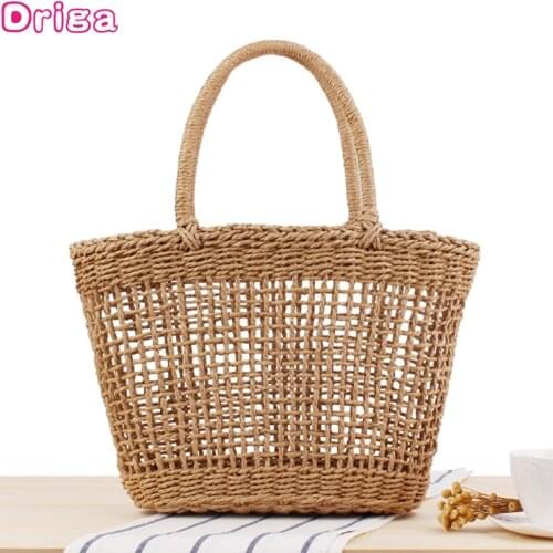 Driga Women Straw Handbags Portable Hollow Shoulder Bags Woven Vegetable Basket Personalized Straw Bags 2021 Large Capacity Bags