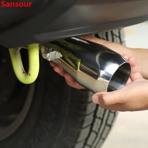 Sansour Styling Mouldings for Car Rear Tail Exhause Pipe Steel Car Exhaust Tip Tube Cover Accessoreis for Suzuki Jimny 2019