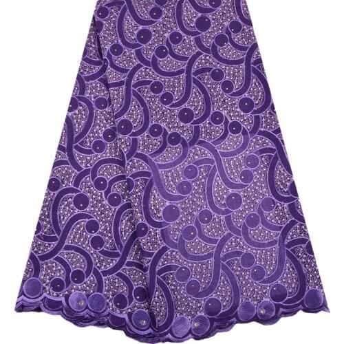 Tulle Fabric 2018 High Quality Swiss Voile Lace In Switzerland Purple Color Cotton African Lace Fabric Dresses For Women 1290