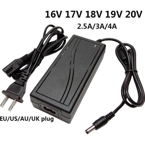 16V 17V 18V 19V 20V Universal AC to DC Power Adapter Supply 16 Volt 2.5A 2500mA 3A 4A Switching Converter Transformer