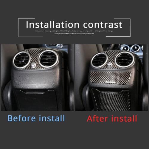 Real Carbon Fiber Rear Air Outlet Lower Panel 3D Interior Sticker Accessories For Mercedes Benz C Class W205 C180 2016-2019