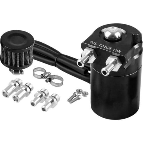 Baffled Aluminum Oil Catch Can Reservoir Tank / Oil Tank With Filter Kit Universal OCC025