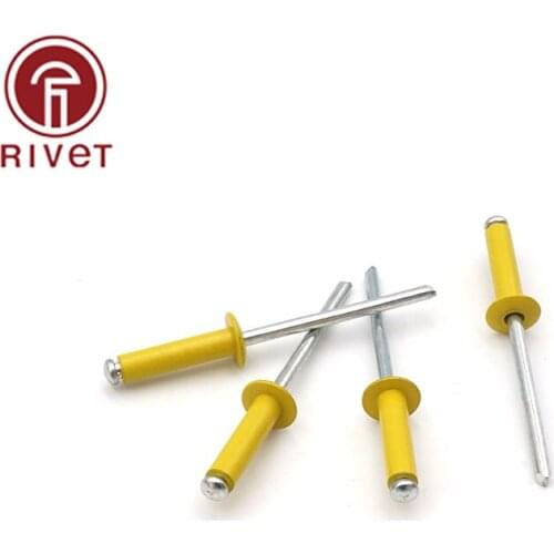 Yellow Open End Blind Rivets 4.8x6/8/9/10/11/12/13/14/15/16/18/20/21mm Round Head Aluminium Steel Pop Rivet Dome Head Rivets