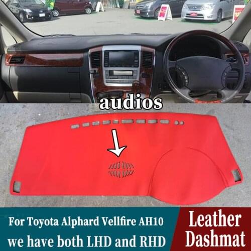 For Toyota Alphard Vellfire AH10 2002 2003 2004 2006 2008 Leather Dashmat Dashboard Cover Pad Dash Mat Carpet Car accessories