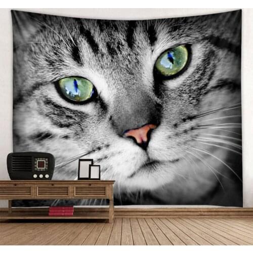 Cute Expression Cat Beautiful Mandala Tapestry Wall Hanging Beach Towel,Home Decor Tapestries Living Room Bedroom Couch Blanket