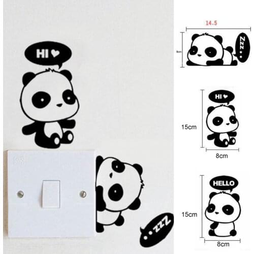 1PC Creative Cartoon Switch Sticker Reusable Self-adhesive Paper Remoable Wall Sticker Children Baby Bedroom Home Decoration