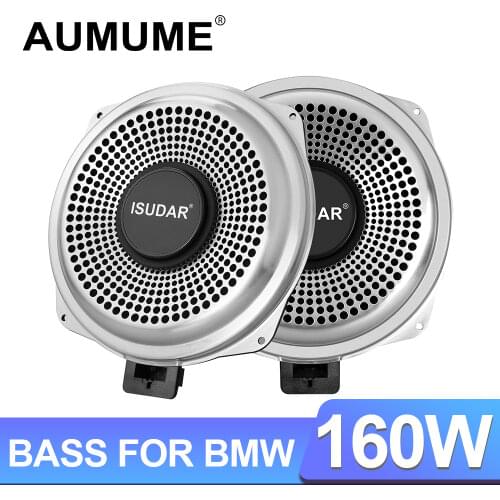 ISUDAR Underseat Subwoofer For BMW E60 E70 E81 E90 F10 F20 F30 Series 2 OHM Pairs Low Range Frequency Bass Speakers Horn Stereo