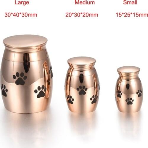 NEW Fadless Paw on Funeral Casket Stainless Steel Cremation Ashes Lockets Cremation Urns in Black /Golden /Rose Golden
