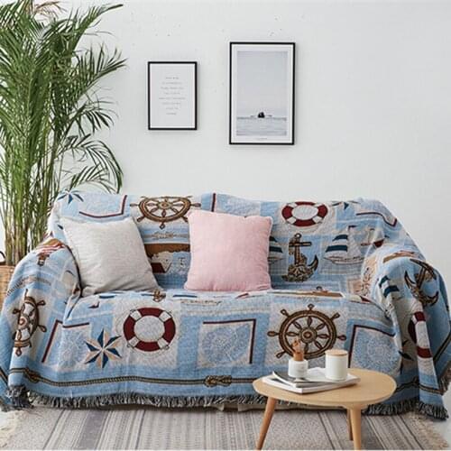 Nordic Throw Blanket Multifunction Nautical Lighthouse Decor Slipcover Cobertor Sofa Bed Non-slip Stitching Soft Sheet Blankets