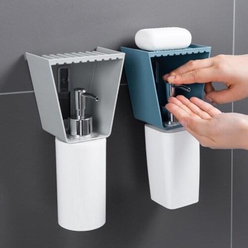 Bathroom Storage Racks Wall Mounted Type Hand Washing Fluid Racks Punch-free Bathroom Shelves Household Shampoo Shower Gel Rack