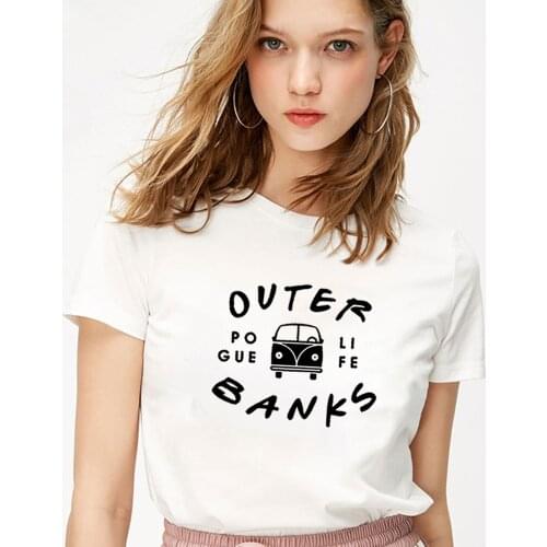 Outer Banks Funny T Shirts Women T-shirt Loose Camiseta Mujer Short Sleeve Fashion T Shirts for Women Casual Tee Shirt Femme