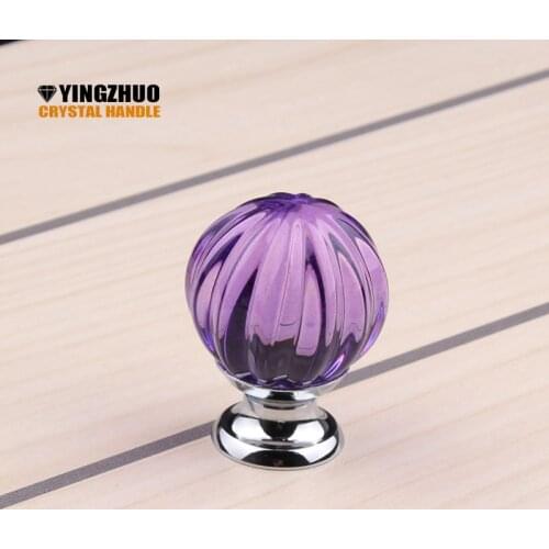 10PCS/Set 30mm Pumpkin Wardrobe Cabinet Cupboard Wardrobe Drawer Door Handles Crystal Glass Pulls Knobs Kitchen Accessories